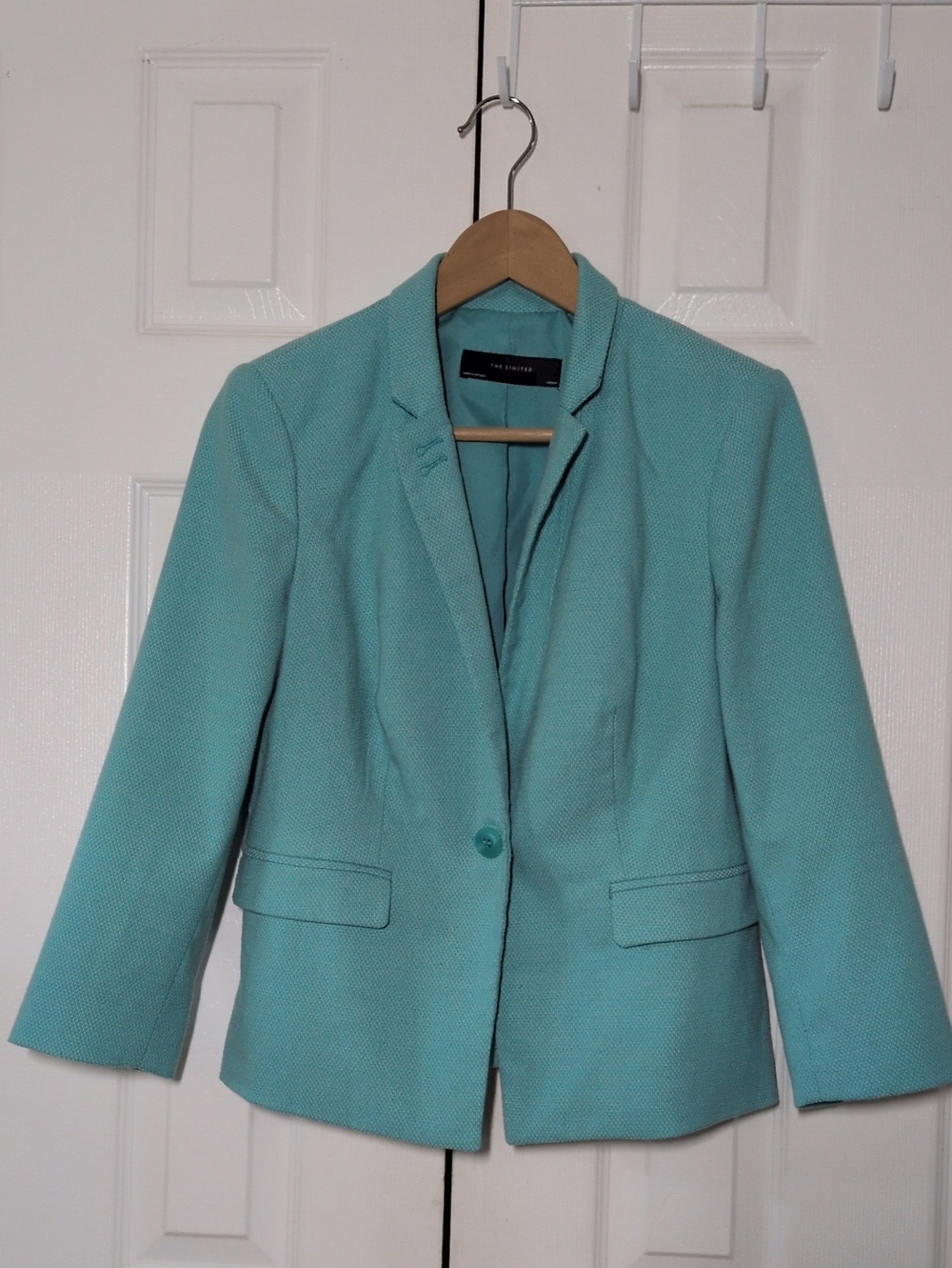The Limited women's Aqua Textured One-Button Blazer M